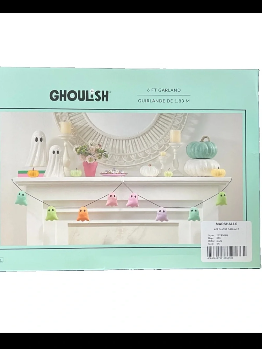 Ghoulish Plush Ghost Garland - Multicolor Holiday Decor